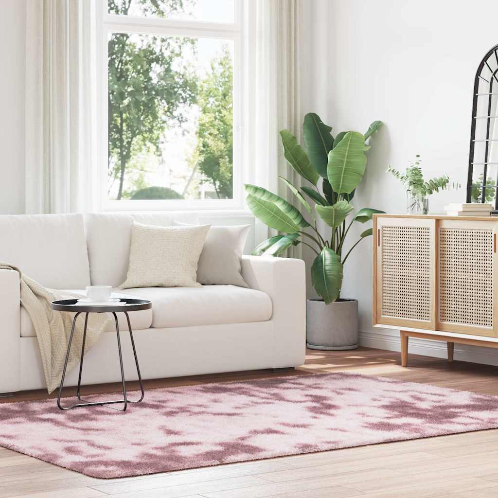 Tapete shaggy de pelo alto navarra 160x230 cm rosa empoeirado