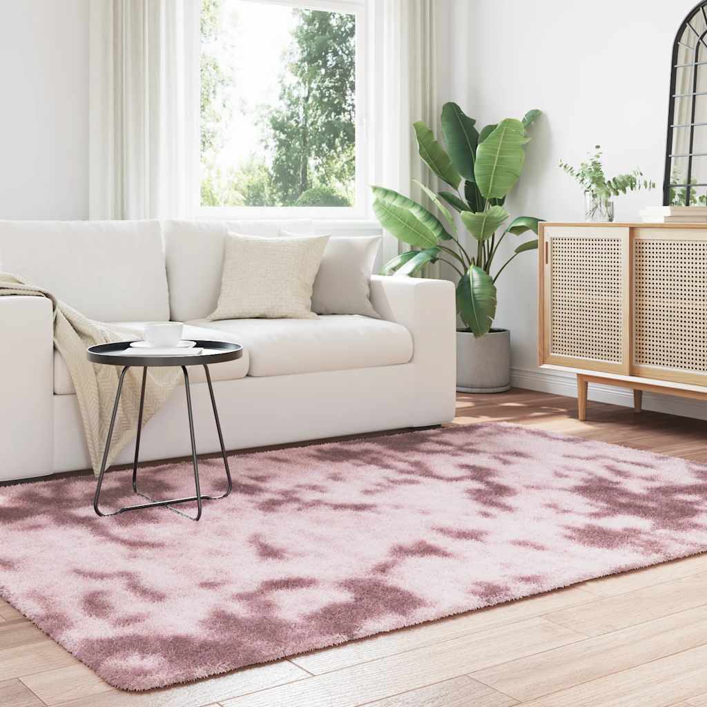 Tapete shaggy de pelo alto navarra 160x230 cm rosa empoeirado