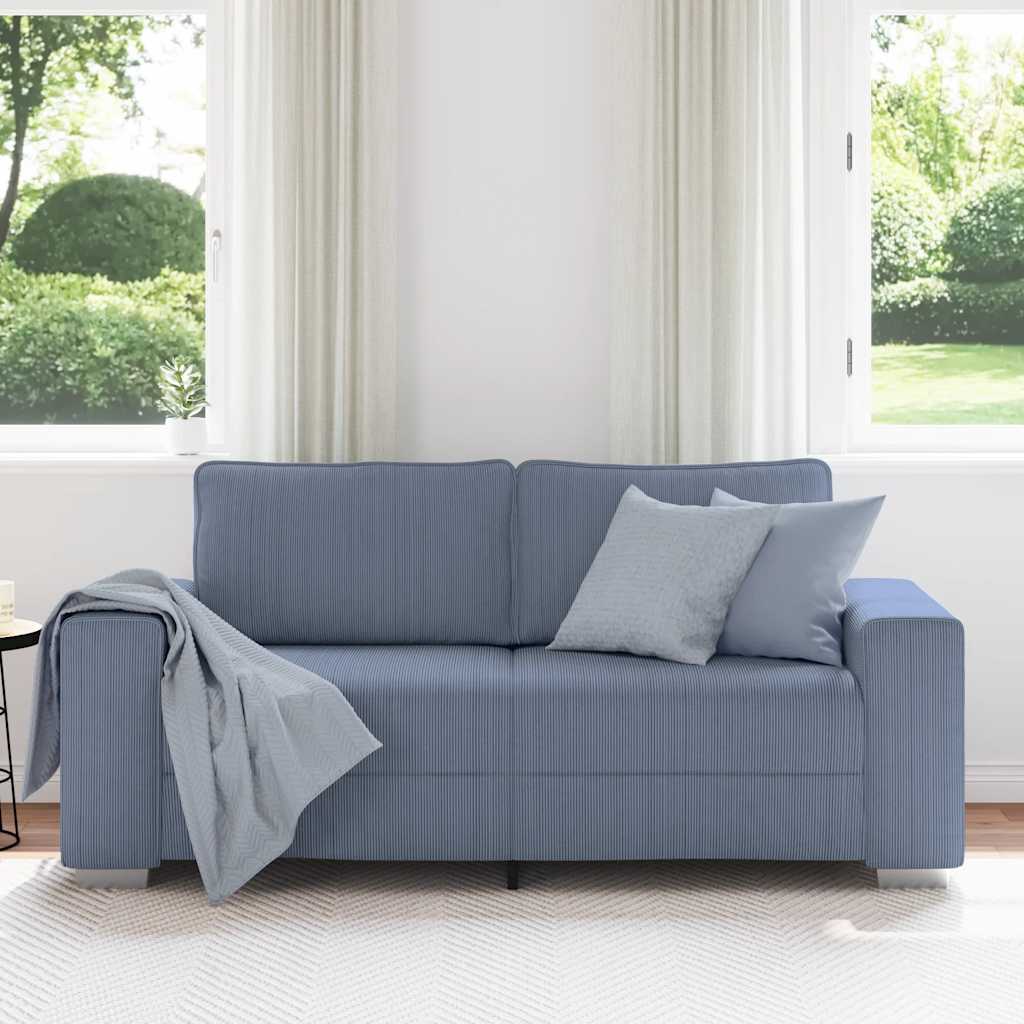 Sofá-luvas 180x77x82 cm tecido corduroy azul