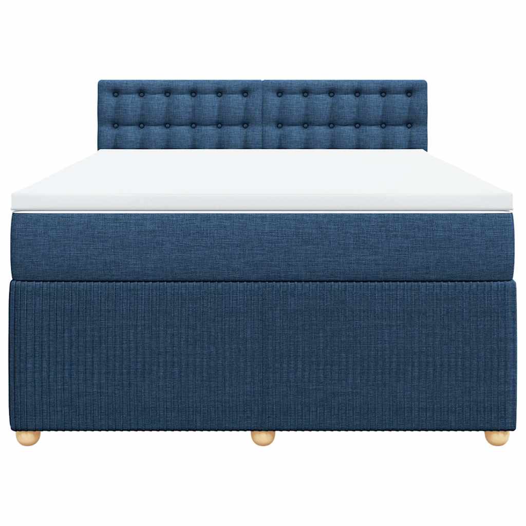 Cama com molas/colchão 140x190 cm tecido azul