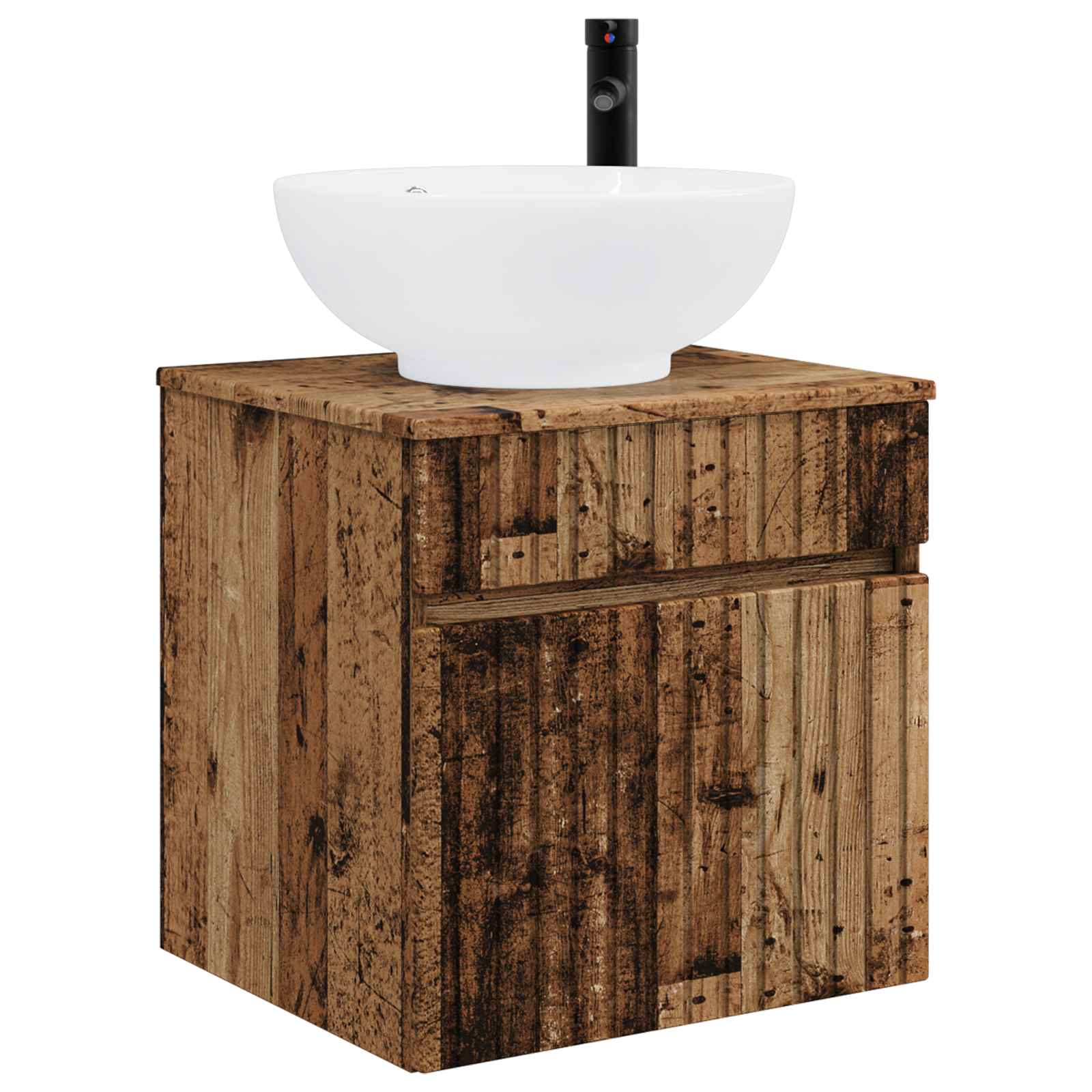 Vanidade de pia de parede madeira antiga 49 x 44,5 x 66,5 cm