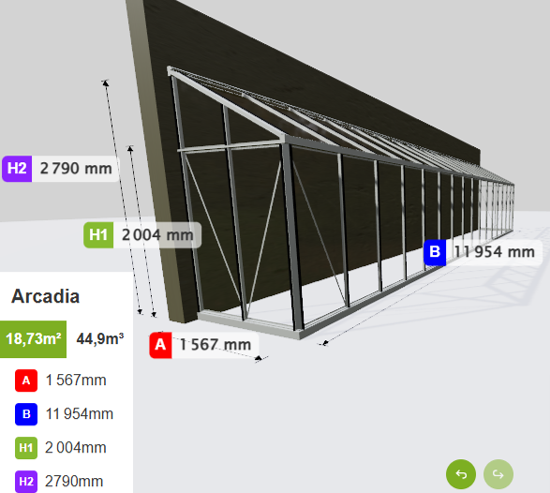 Estufa de Vidro Arcus – 1,96 a 18,73 m²