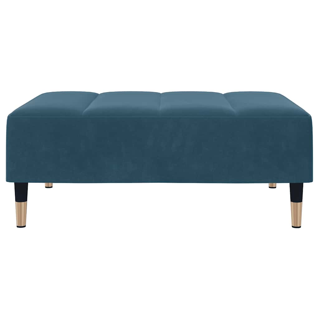 Apoio de pés 77x55x31 cm veludo azul