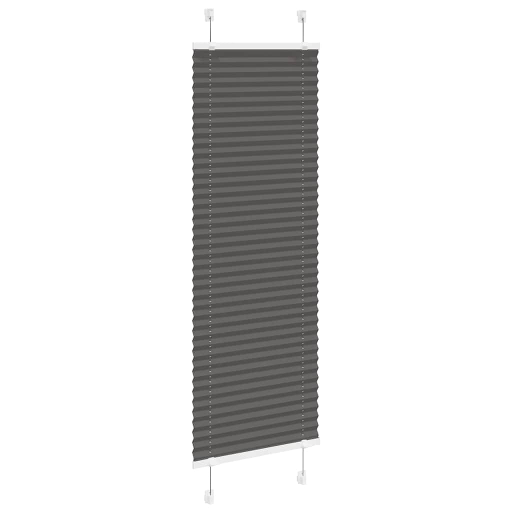 Preto plissada cega 50x100 cm largura tecido 49,4 cm poliéster