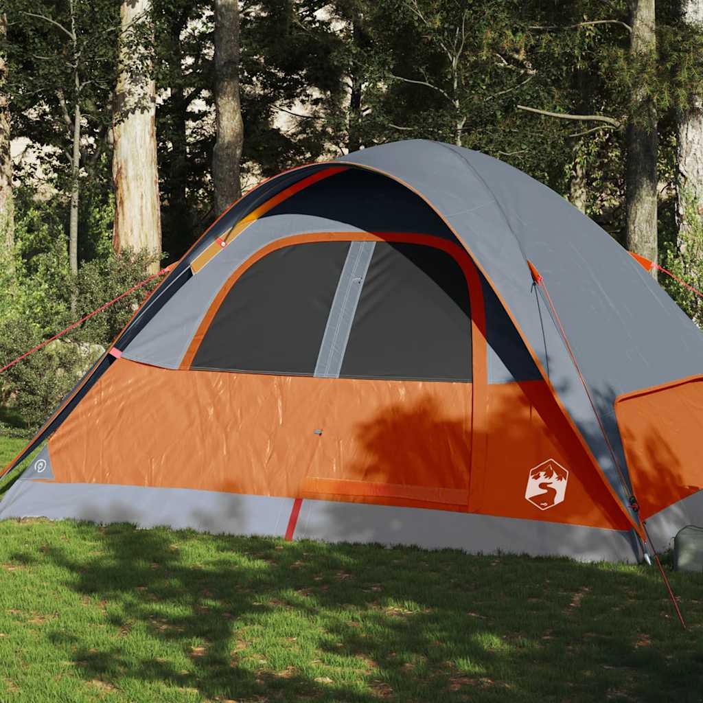 Tenda familiar cúpula para 6 pessoas impermeável laranja