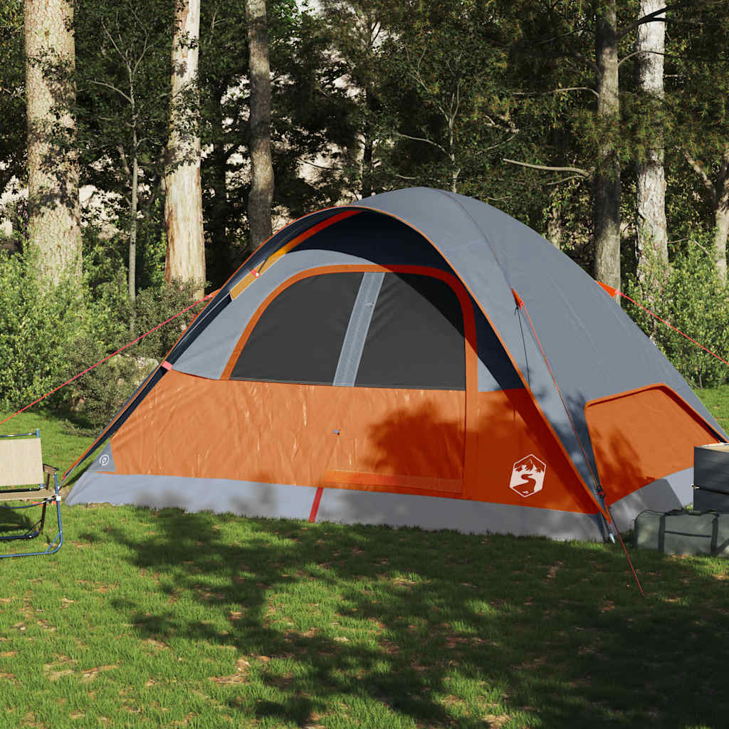 Tenda familiar cúpula para 6 pessoas impermeável laranja