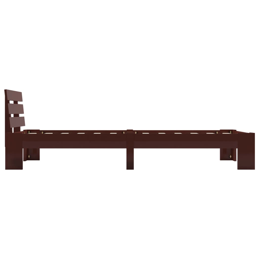 Estrutura de cama 100x200 cm pinho maciço castanho-escuro