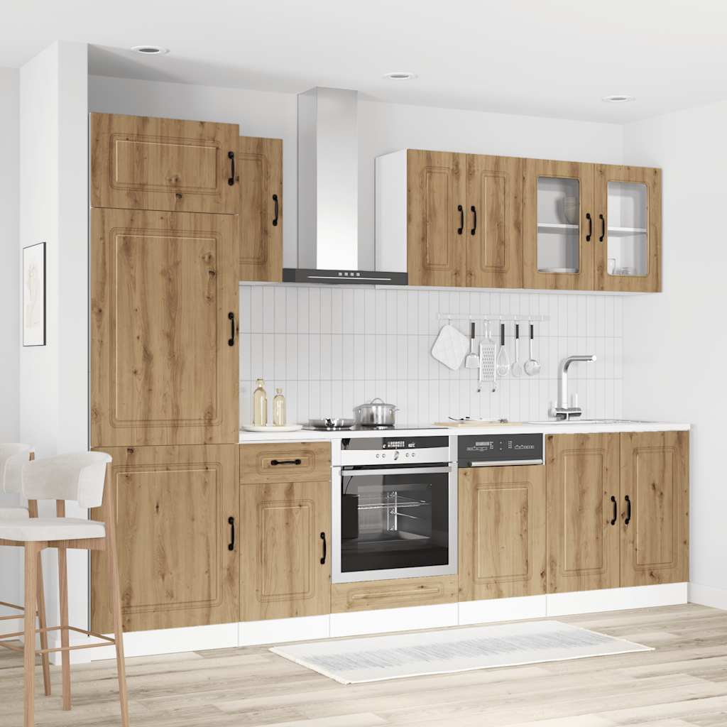 8 Peças armário de cozinha conjunto kalmar carvalho artisiano