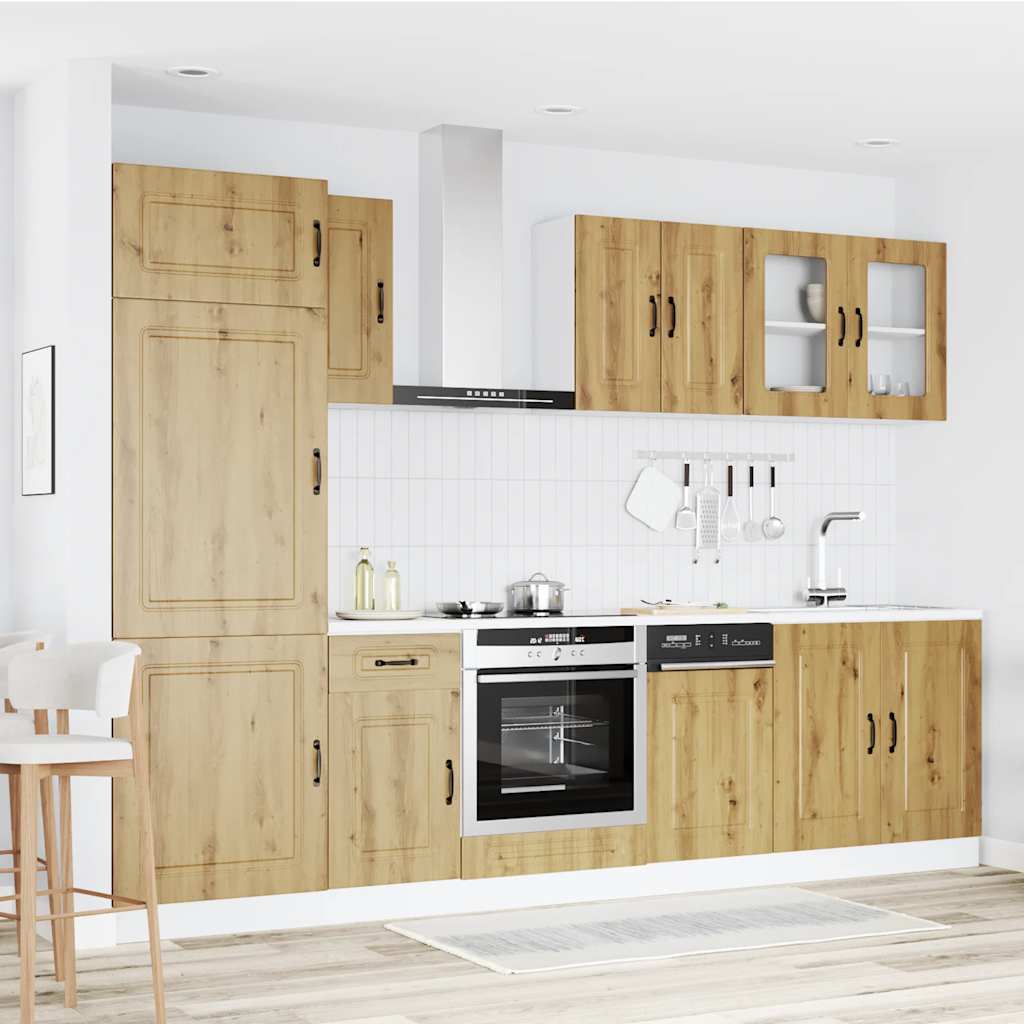 8 Peças armário de cozinha conjunto kalmar carvalho artisiano