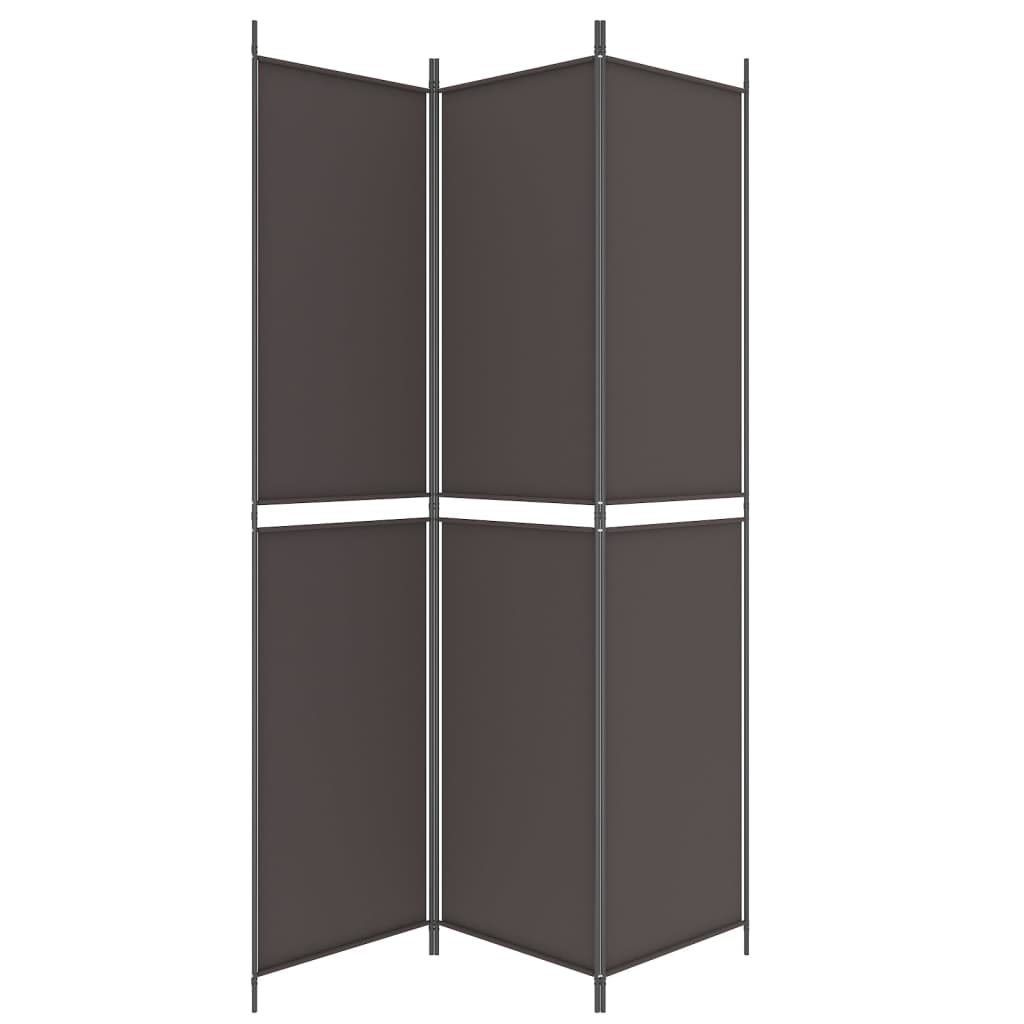 Biombo/divisória com 3 painéis 150x220 cm tecido castanho