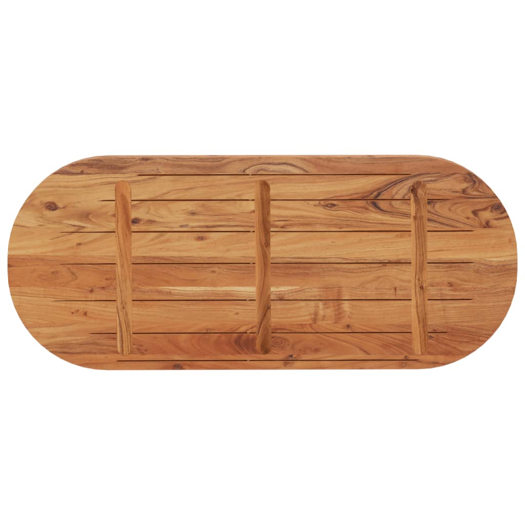Tampo de mesa oval 140x60x2,5 cm madeira de acácia maciça