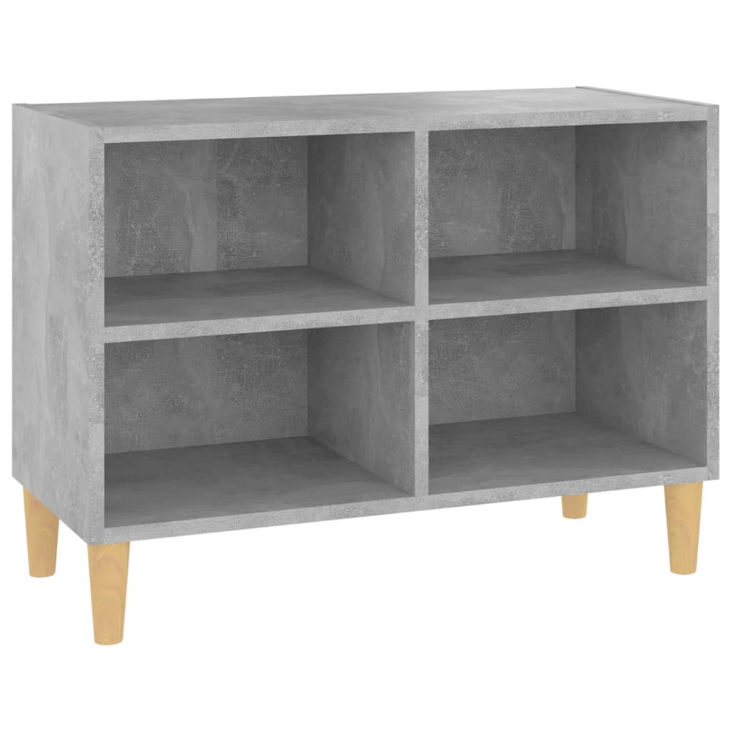 Móvel de TV pernas de madeira 69,5x30x50 cm cinzento cimento