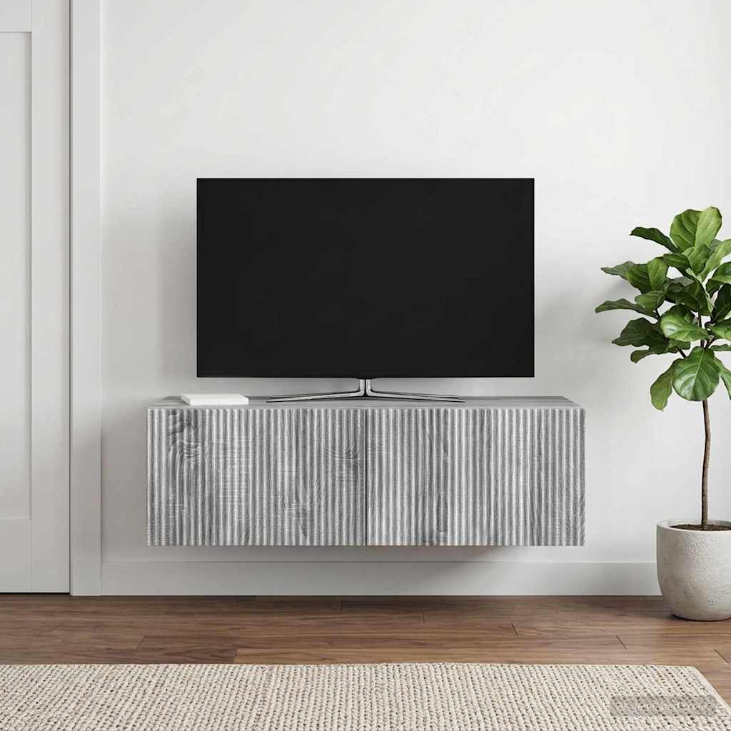 Gabinete de TV de parede sonoma cinzento 98 x 41 x 30 cm