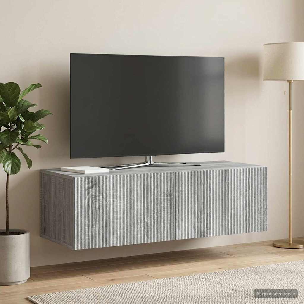 Gabinete de TV de parede sonoma cinzento 98 x 41 x 30 cm