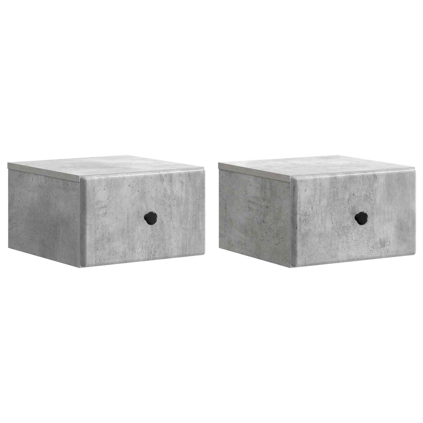 Gabinete de canto montado na parede 2 unid. cinzento cimento