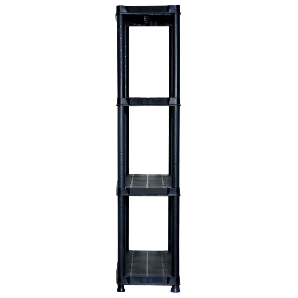 Unidade com 4 prateleiras 61x30,5x130 cm plástico preto