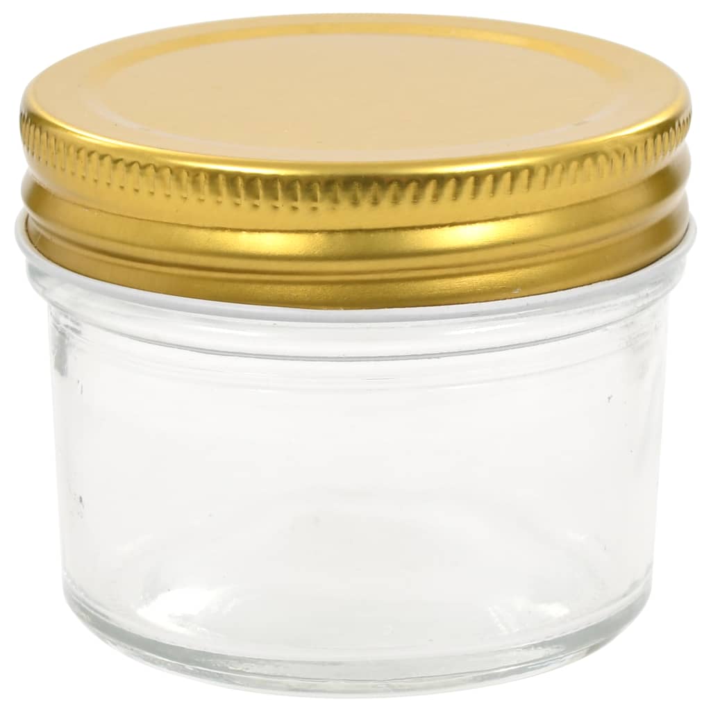 Frascos de vidro com tampas douradas 96 pcs 110 ml