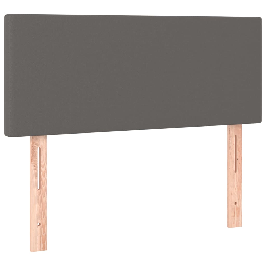 Cabeceira cama c/ LED 100x5x78/88cm couro artificial cinzento