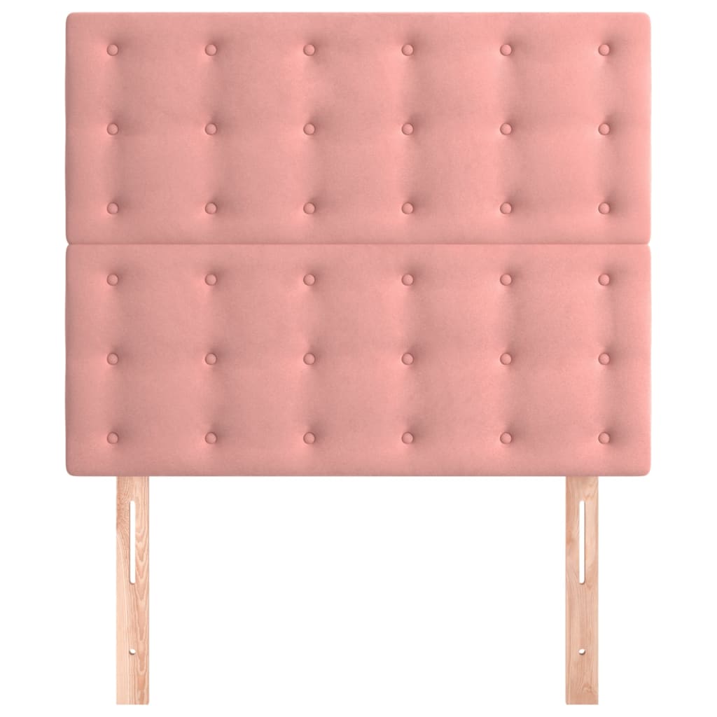 Cabeceira rosa 80x5x118/128 cm veludo