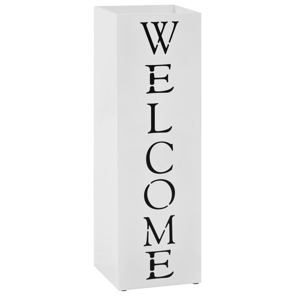 Suporte para guarda-chuvas welcome aço branco