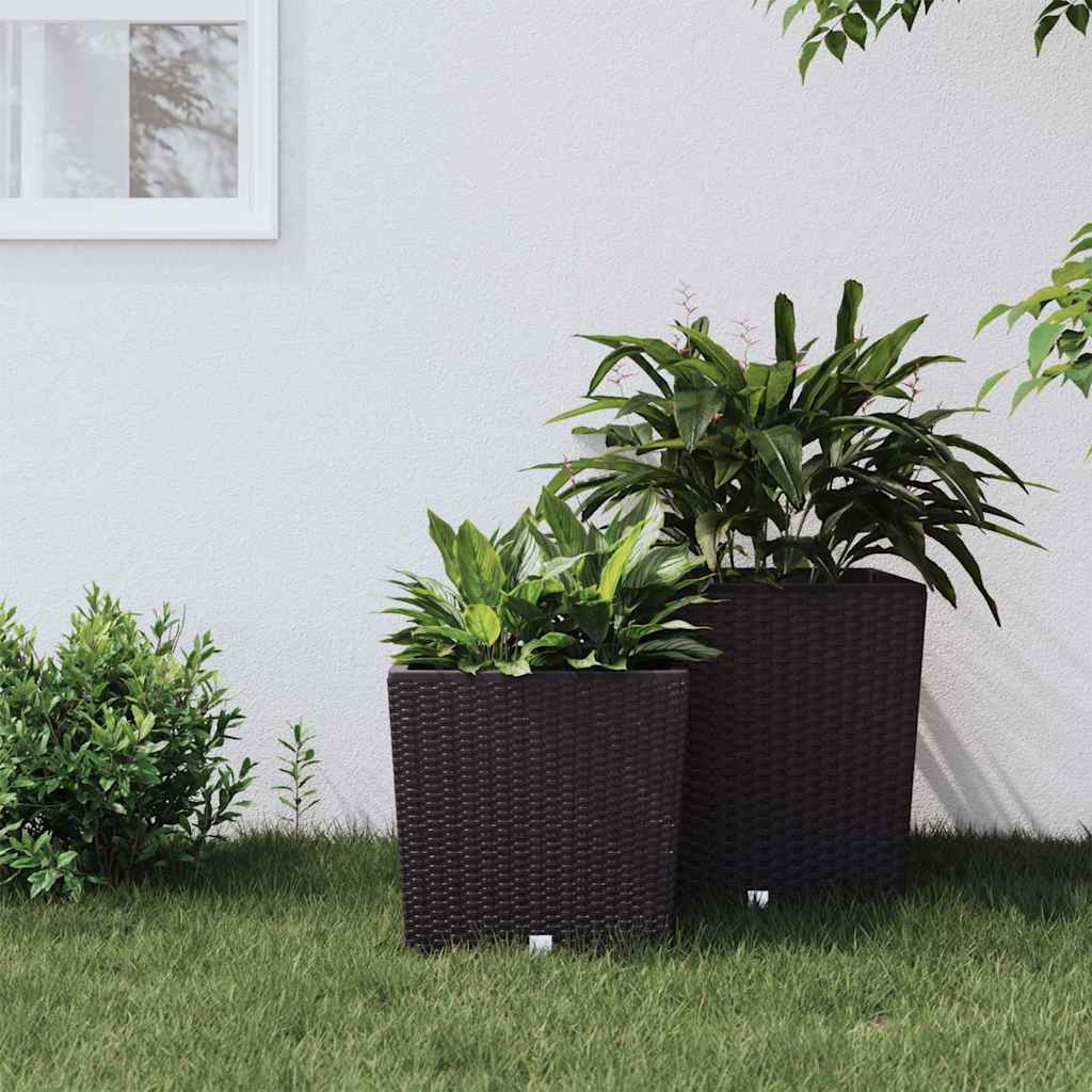 Vaso com interior removível 21 / 32 l vime PP castanho