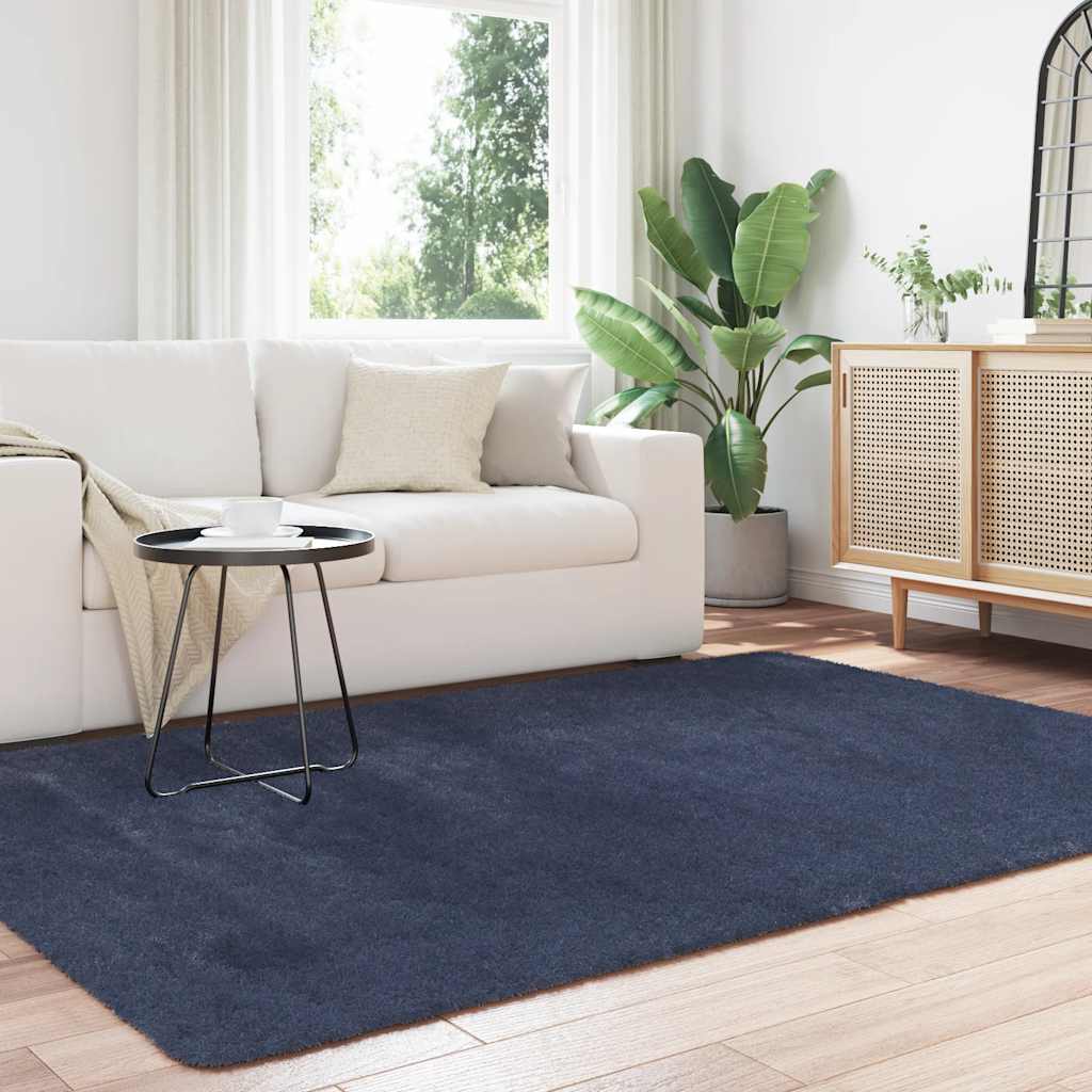 Tapete shaggy de pelo alto navarra 160x230 cm azul-marinho