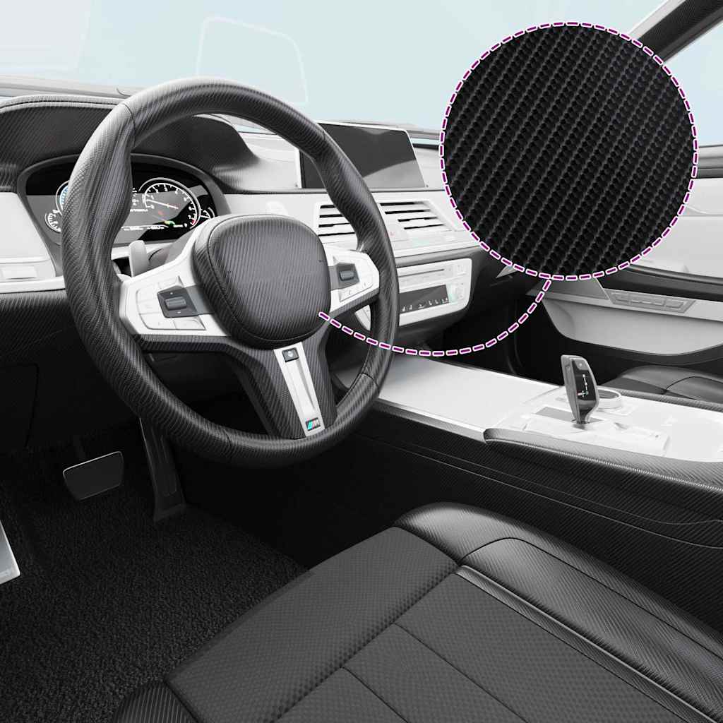 Películas para carro 2 pcs 100x150 cm + 50x150 cm 4d preto