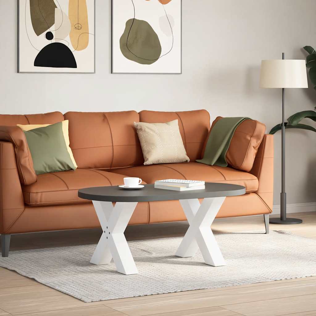 Pés para mesa de centro em formato de x, 2 peças, branco, 60x (42-43) cm, aço