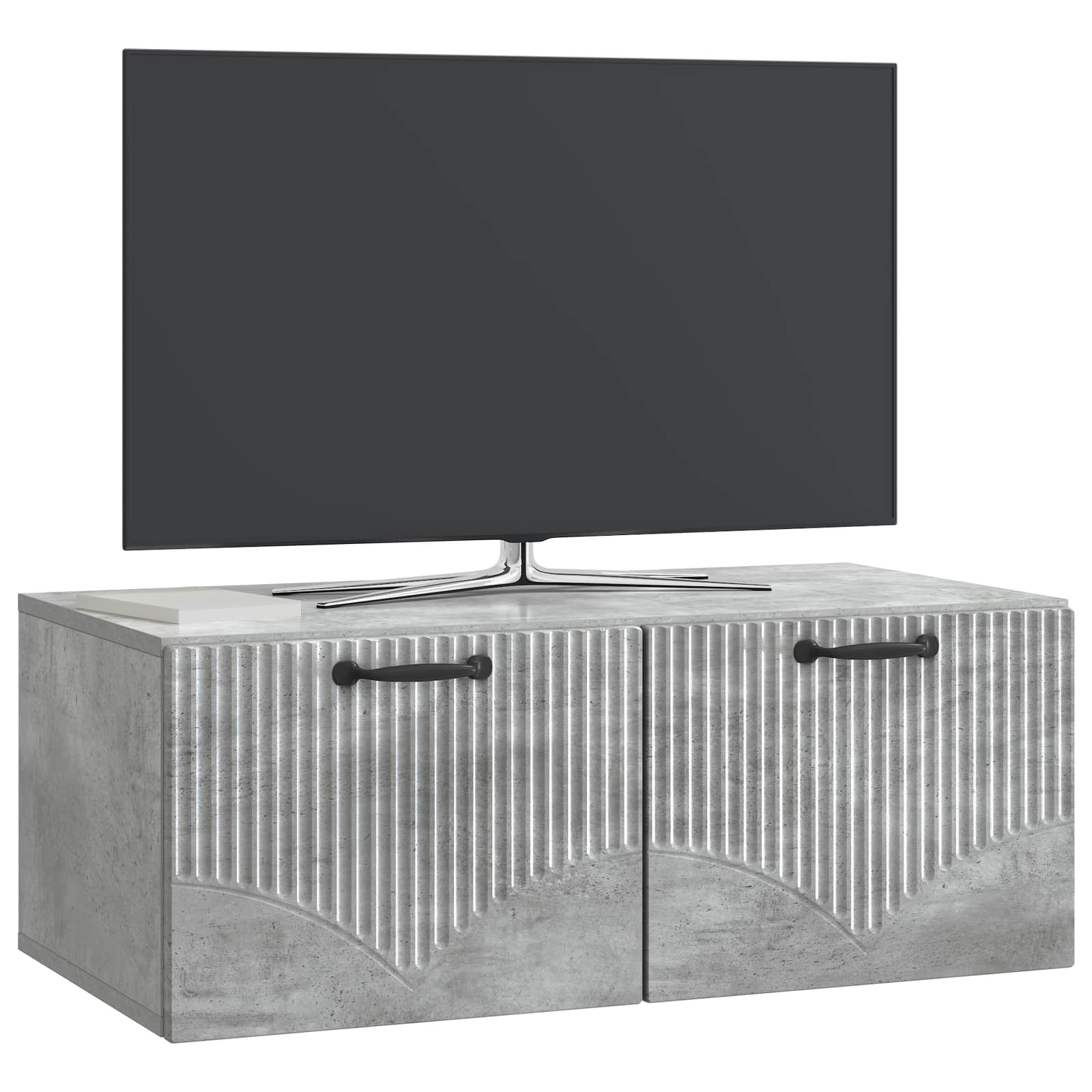 Gabinete de TV de parede cinzento cimento 78,5 x 41 x 30 cm