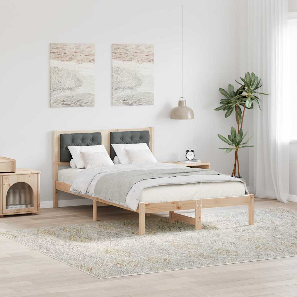 Estrutura da cama com cabeceira cinza escuro 135 x 190 cm