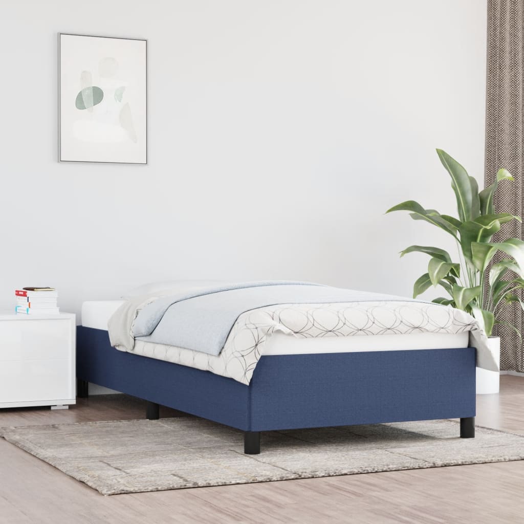 Estrutura de cama sem colchão 90x190 cm tecido azul