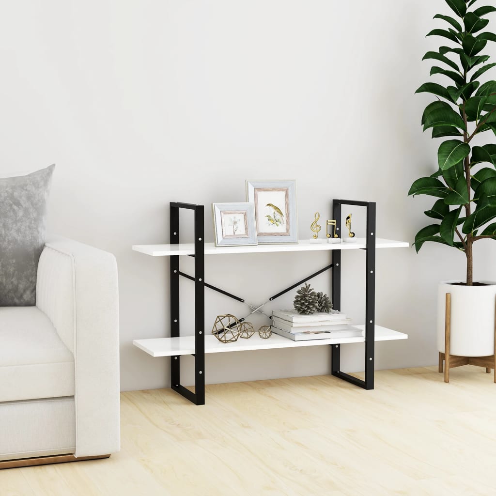 Estante com 2 prateleiras 100x30x70 cm derivados madeira branco