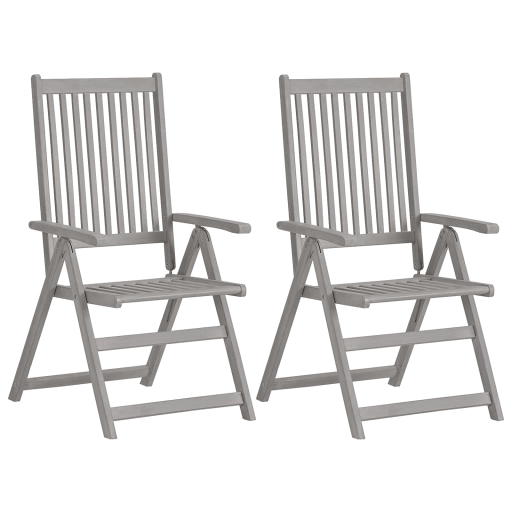 Cadeiras jardim reclináveis c/ almofadões 2 pcs acácia maciça