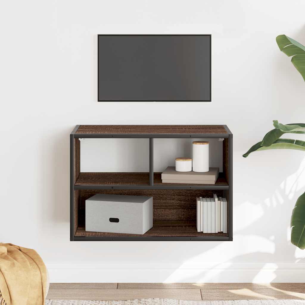 Móvel p/ TV 60x31x39,5cm deriv. madeira/metal carvalho castanho