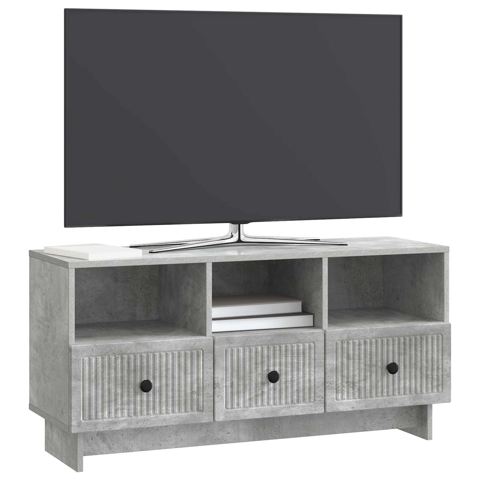Gabinete para TV com gaveta cinzento cimento 102 x 34,5 x 50 cm