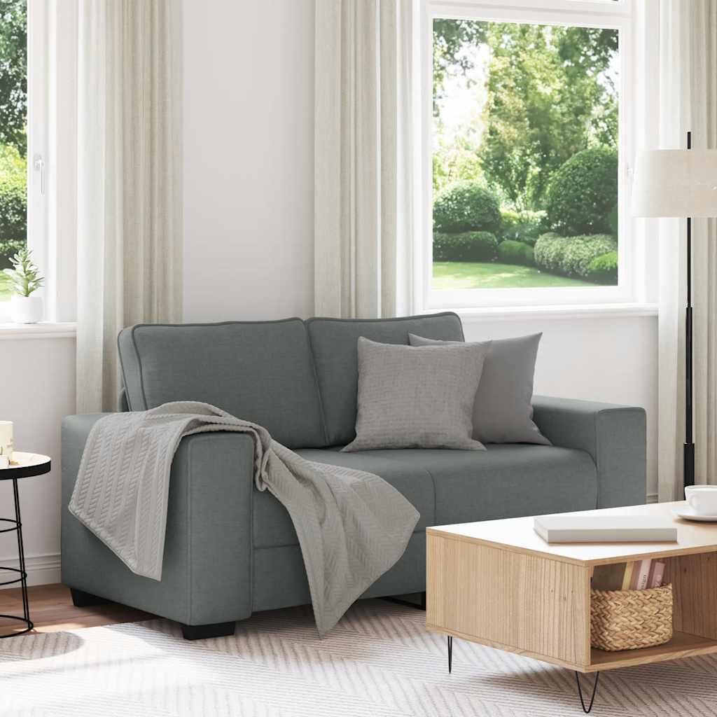 Sofá de 2 lugares em tecido 160x77x82 cm cinzento-escuro
