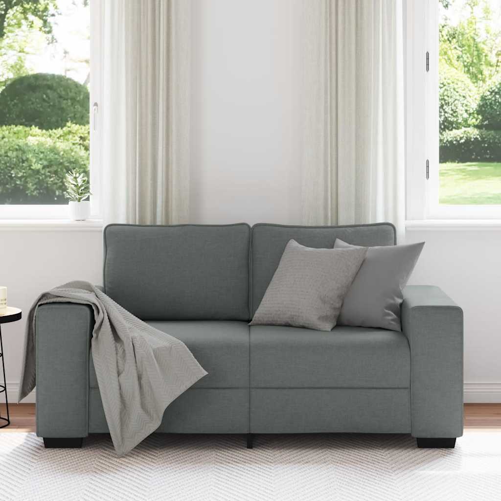 Sofá de 2 lugares em tecido 160x77x82 cm cinzento-escuro