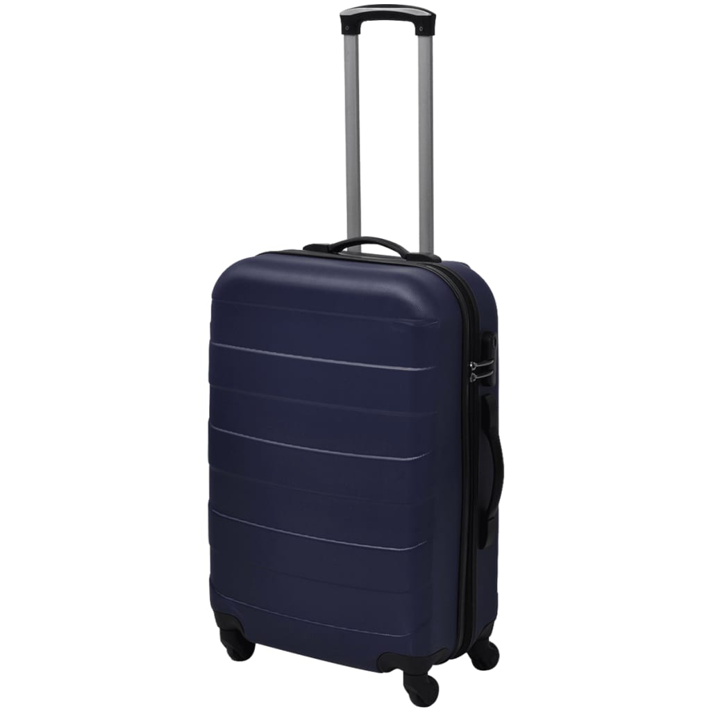 Conjunto de tróleis em estojo rígido 3 pcs 45,5/55/66 cm azul