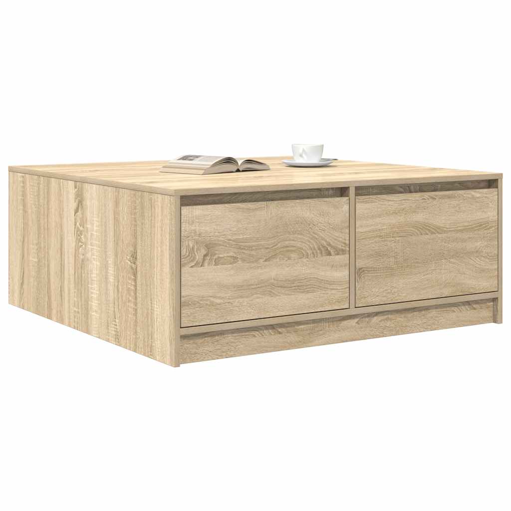 Mesa de centro com gavetas 100x100x40 cm carvalho sonoma