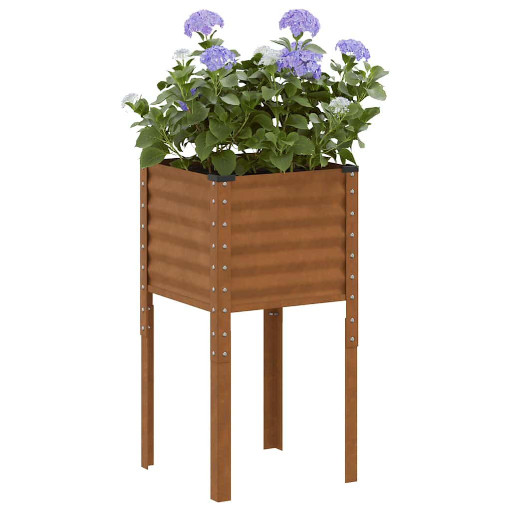 Vaso de jardim 45x45x88 cm aço resistente às intempéries