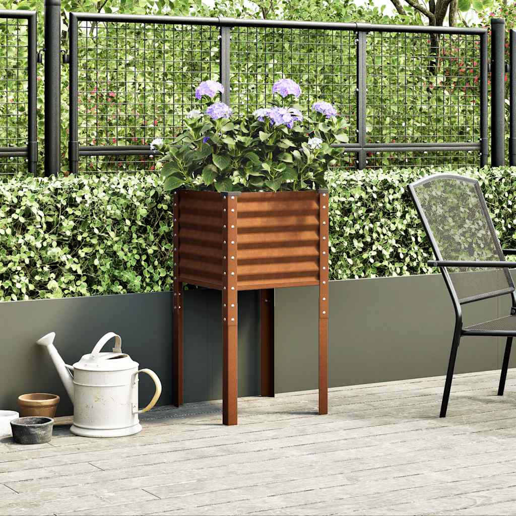 Vaso de jardim 45x45x88 cm aço resistente às intempéries