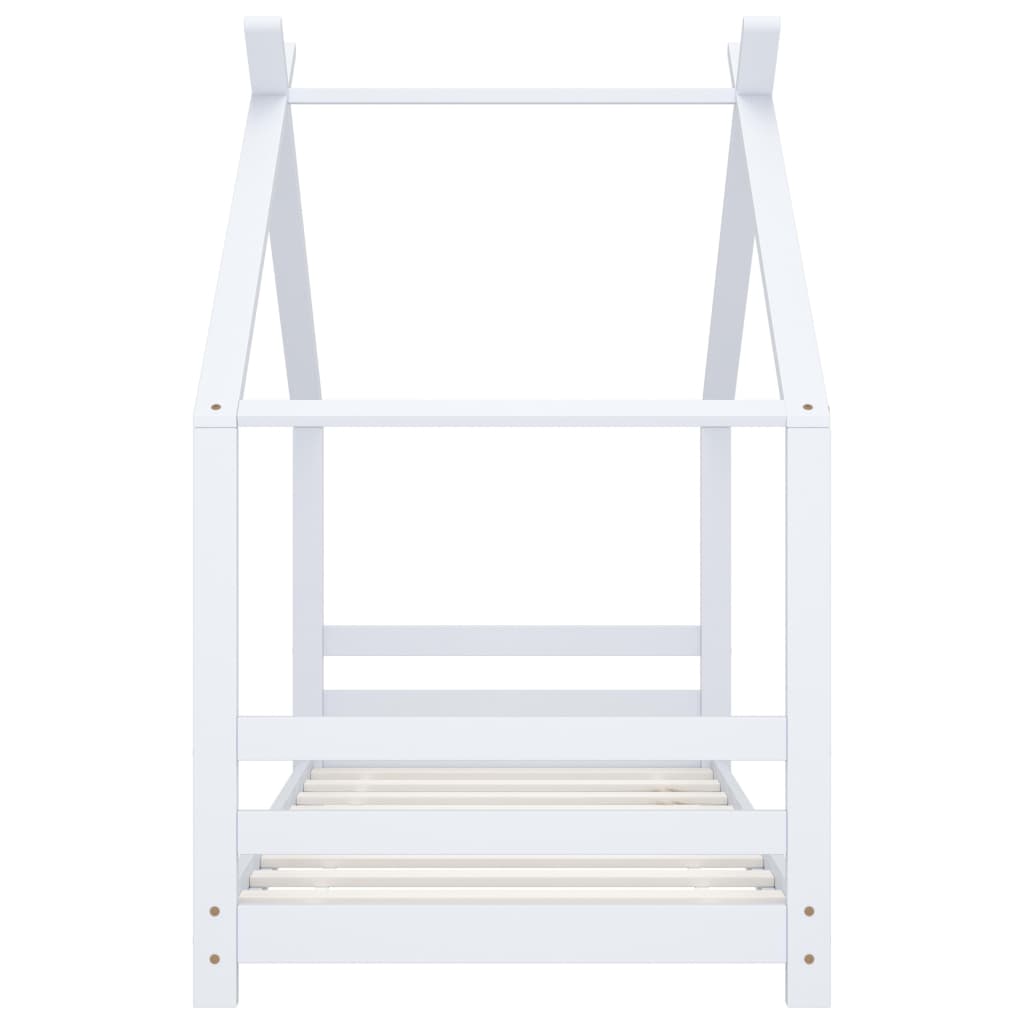 Estrutura de cama para crianças 80x160 cm pinho maciço branco