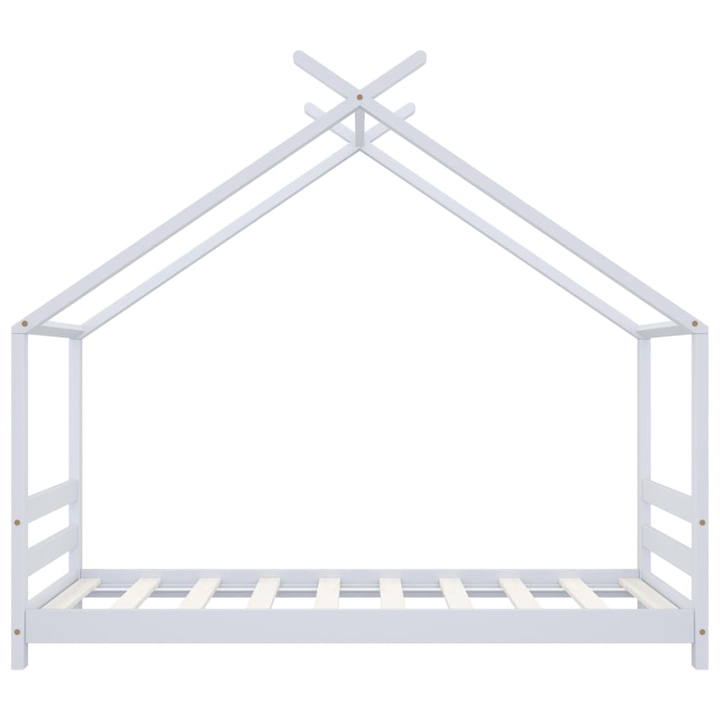 Estrutura de cama para crianças 80x160 cm pinho maciço branco