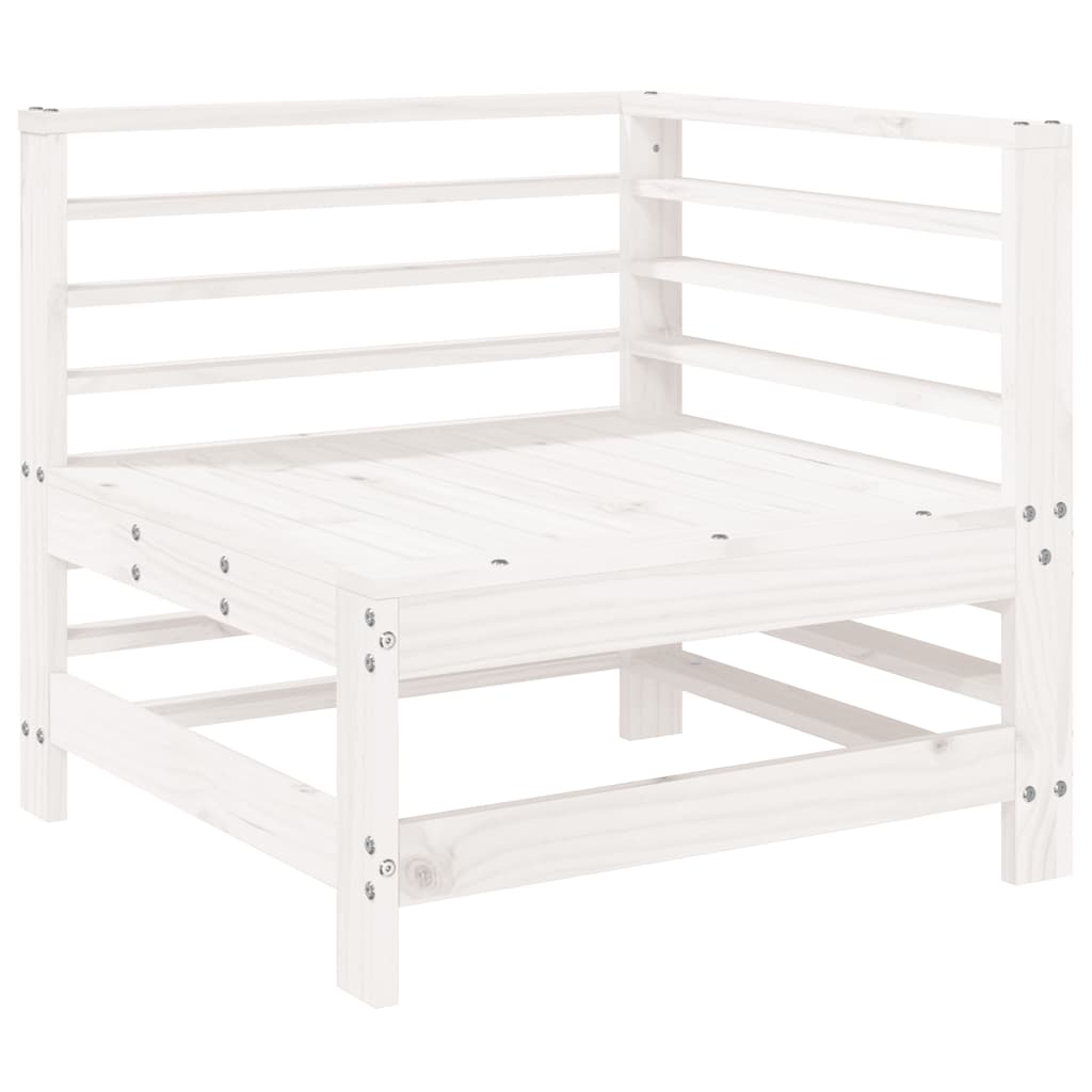 8 Pcs conjunto lounge de jardim pinho maciço branco