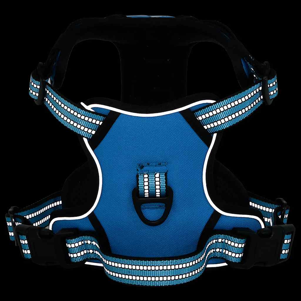 Peitoral para cães com faixas refletoras ajustável xl azul