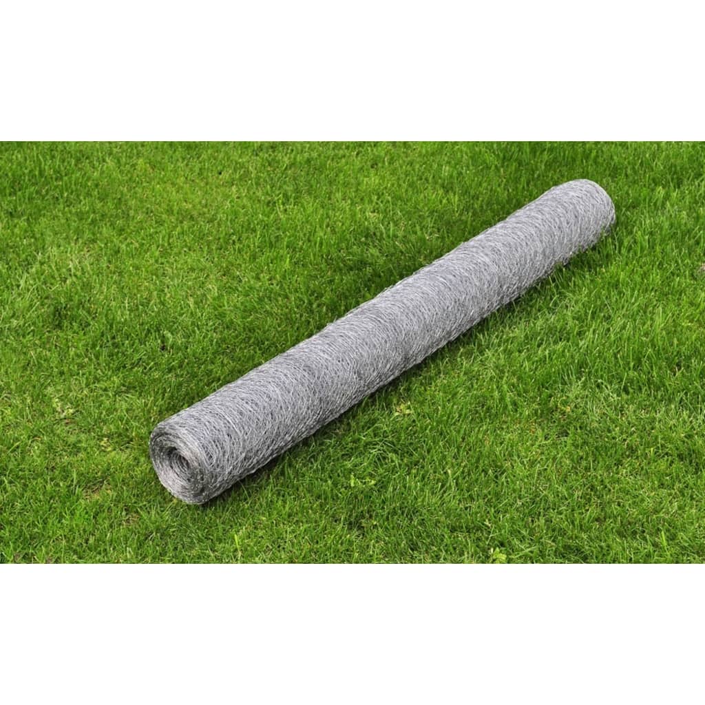 Cerca de arame p/ galinheiro 25x0,75 m aço galvanizado prateado