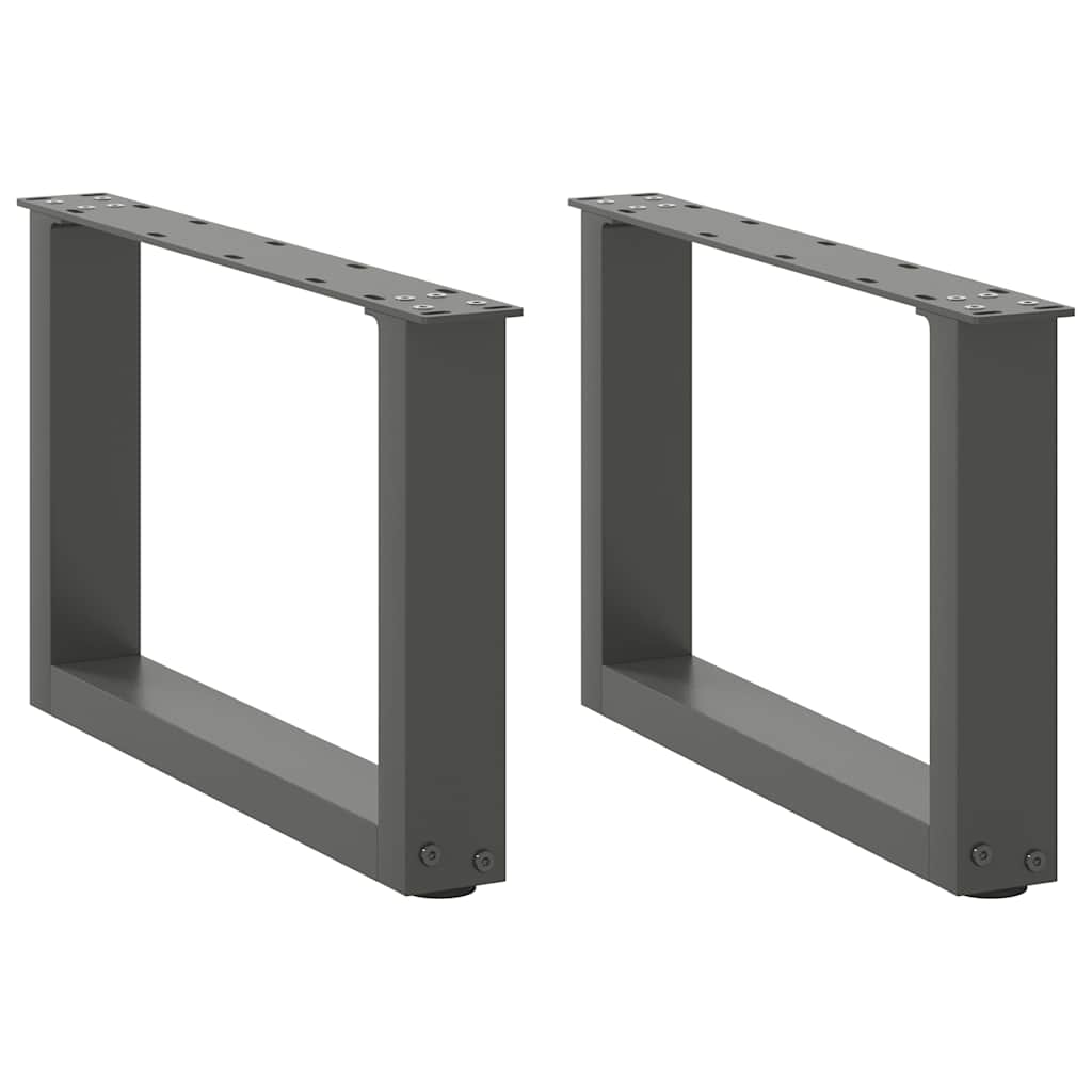 Pés para mesa de centro em forma de u, 2 peças, antracite, 50x(30-31) cm, aço