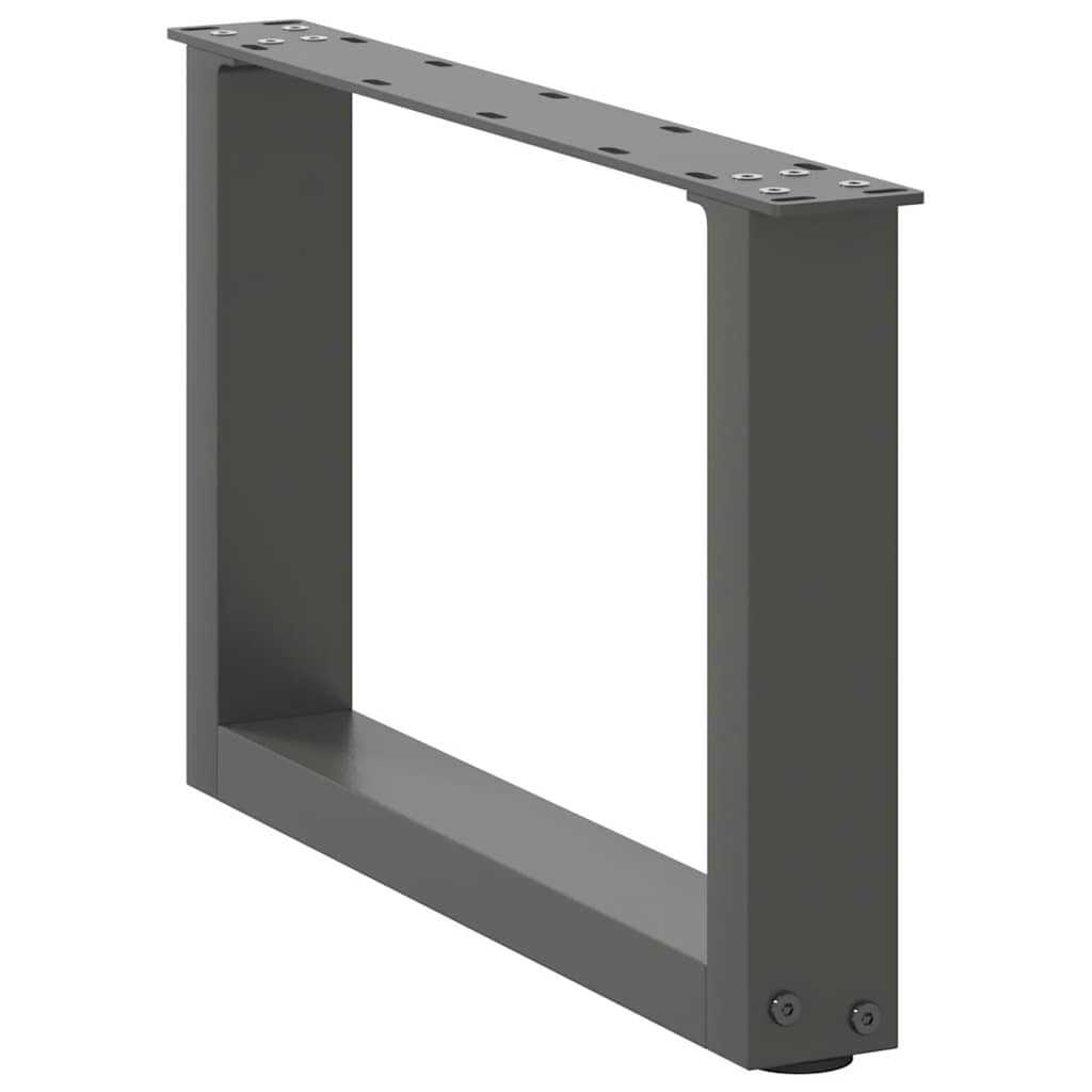 Pés para mesa de centro em forma de u, 2 peças, antracite, 50x(30-31) cm, aço