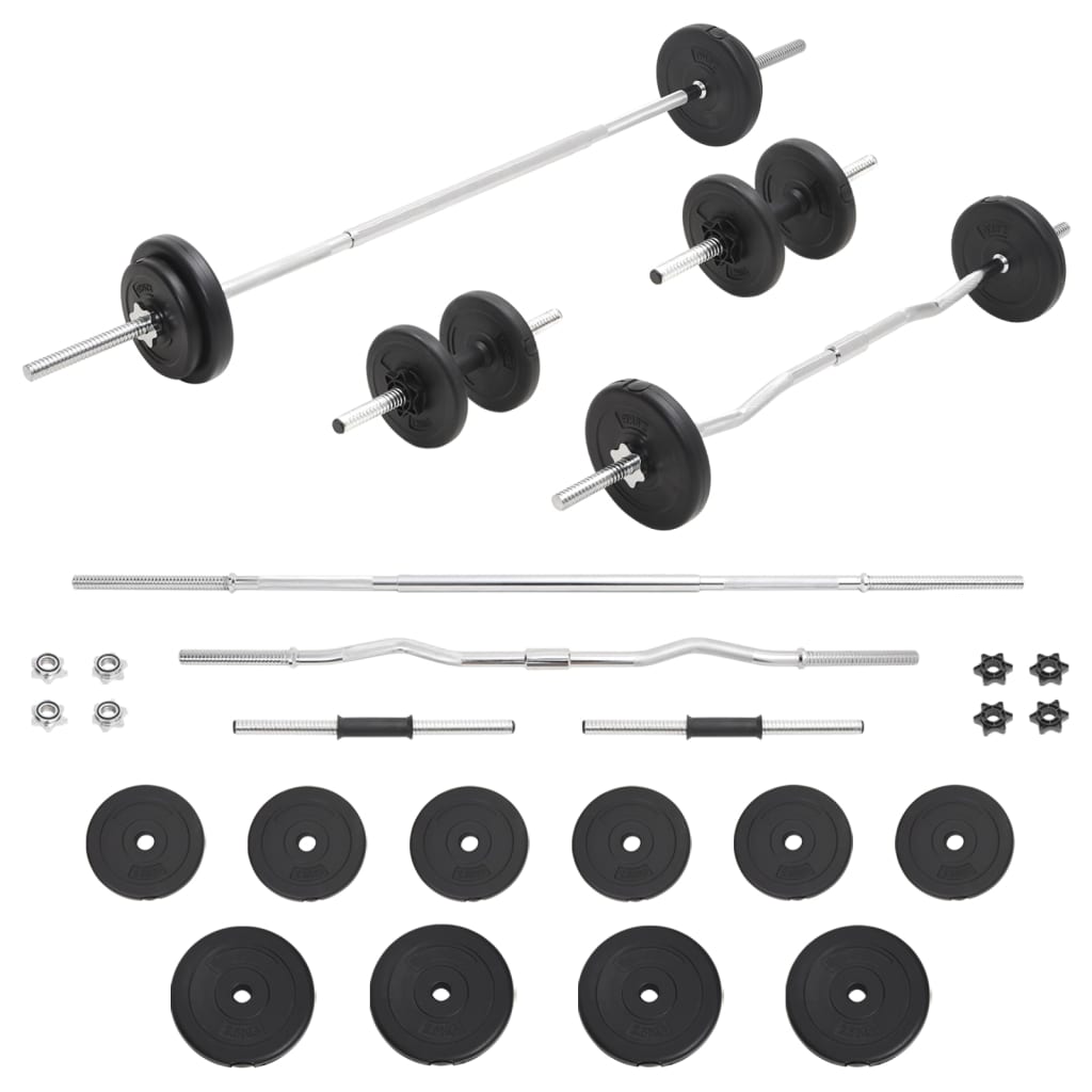 Conjunto de barras e discos 30 kg