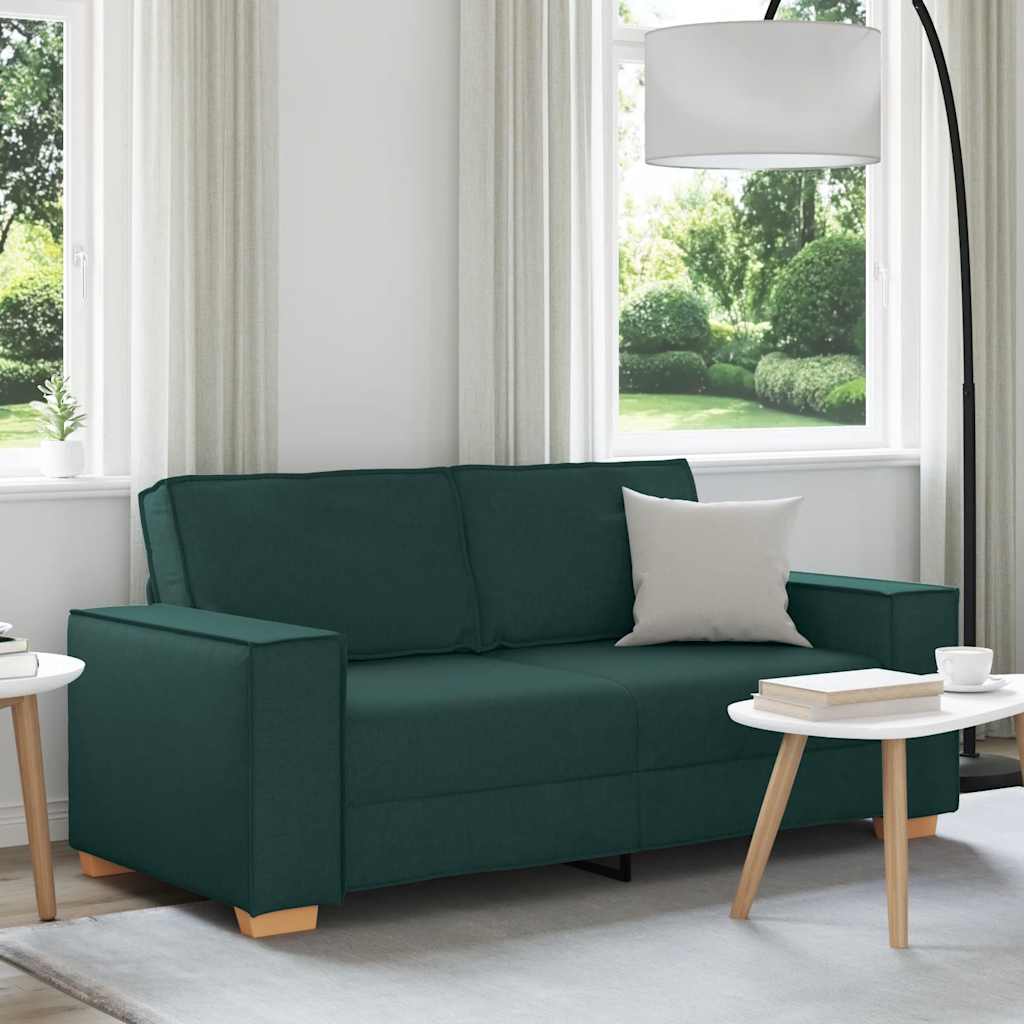 Sofá de 2 lugares verde escuro 180x78x84 cm tecido
